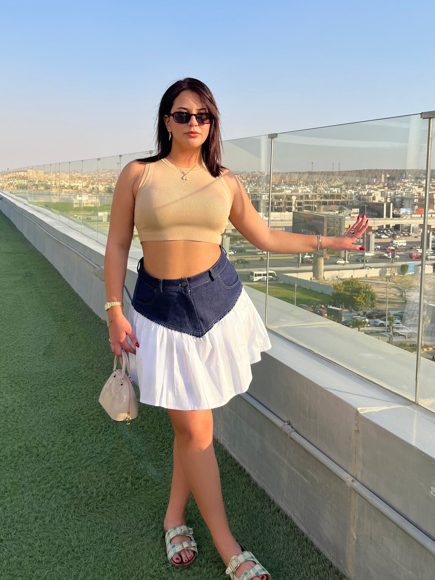 Short Cloud Denim Skirt