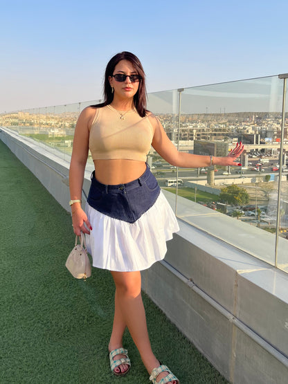 Short Cloud Denim Skirt