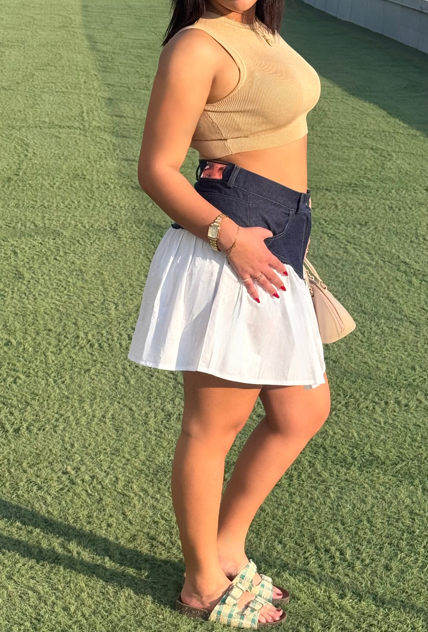 Short Cloud Denim Skirt
