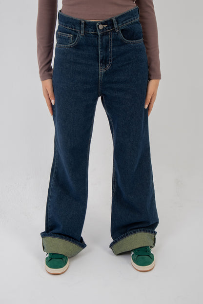 Dark Wide Leg Denim