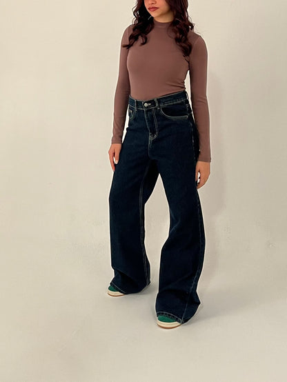 Dark Wide Leg Denim